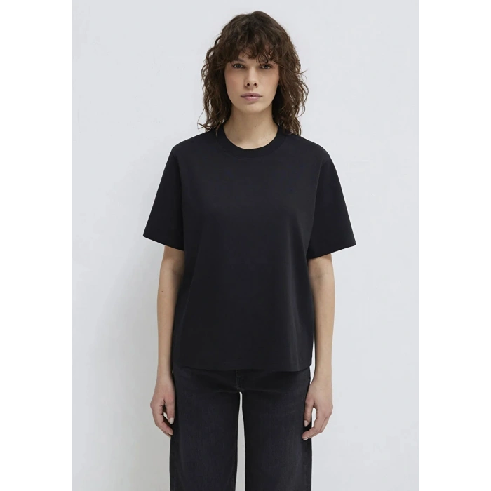 Mavi 1613820 0 Yaka Kadin Tshirt - Siyah