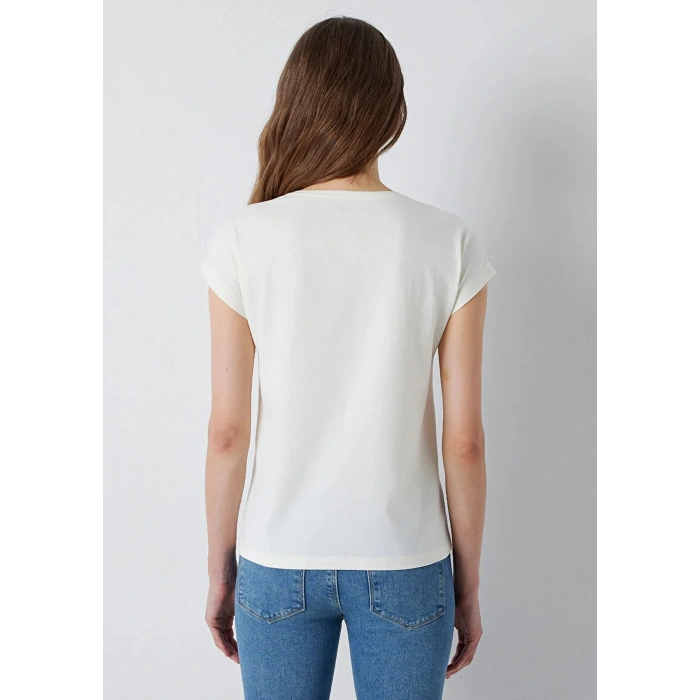 Mavi 1614147 Genis Yaka Kadin Body - Krem