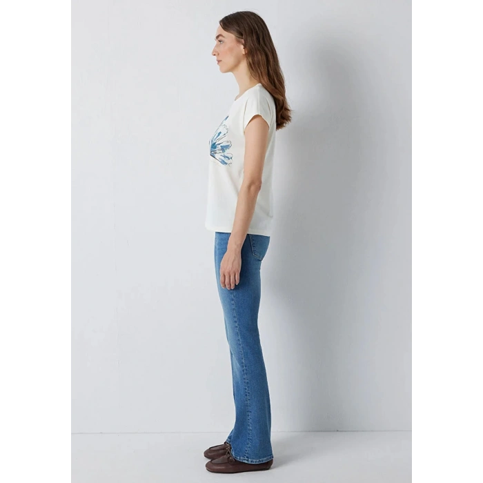 Mavi 1614147 Genis Yaka Kadin Body - Krem