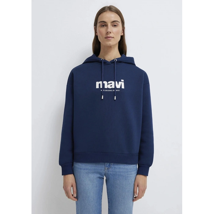 Mavi 168334 Kapsonlu Kadin Sweat - Lacivert