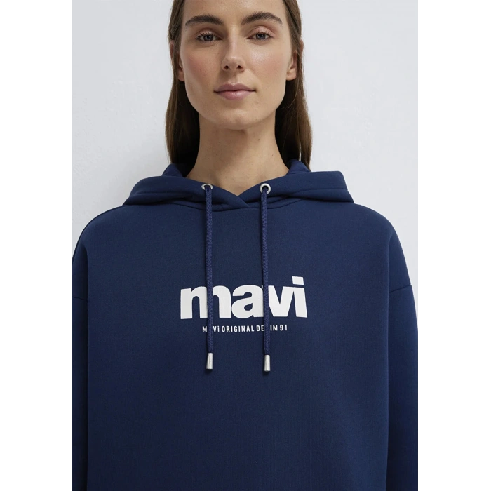 Mavi 168334 Kapsonlu Kadin Sweat - Lacivert