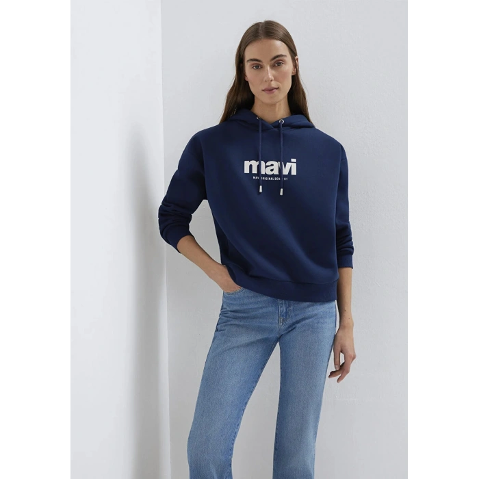 Mavi 168334 Kapsonlu Kadin Sweat - Lacivert