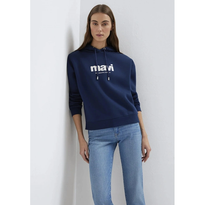 Mavi 168334 Kapsonlu Kadin Sweat - Lacivert