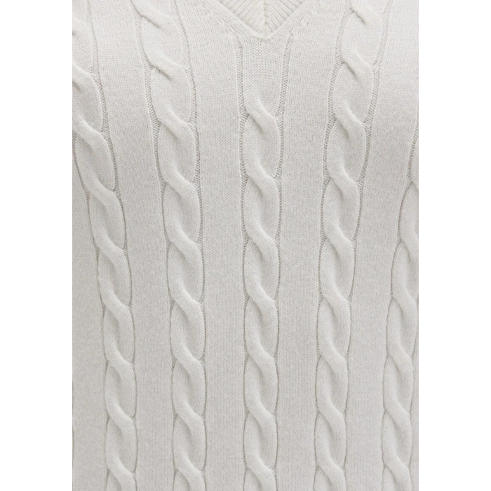 Mavi 1710340 V Yaka Kadin Triko - Ekru