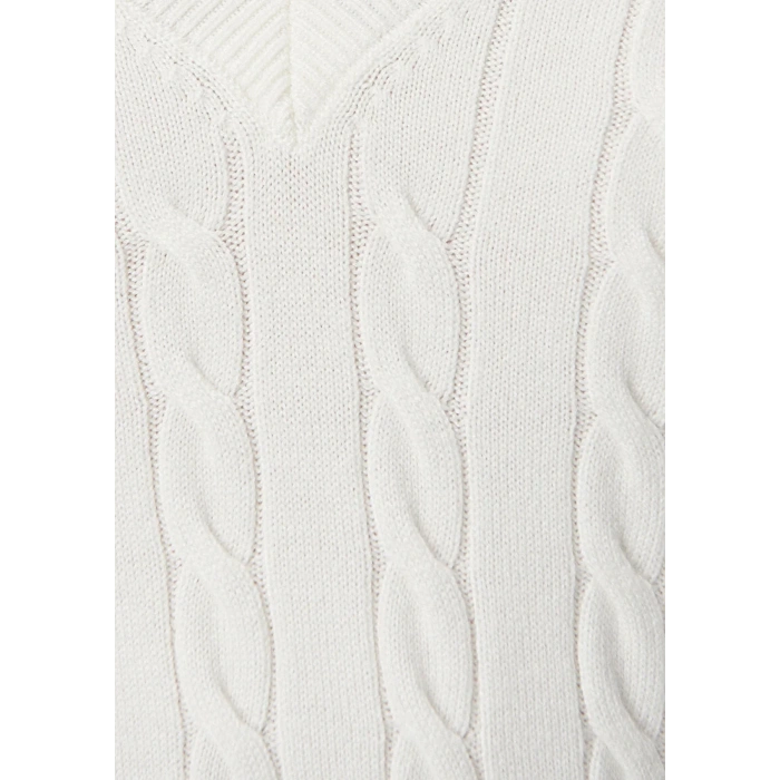 Mavi 1710340 V Yaka Kadın Triko - Ekru