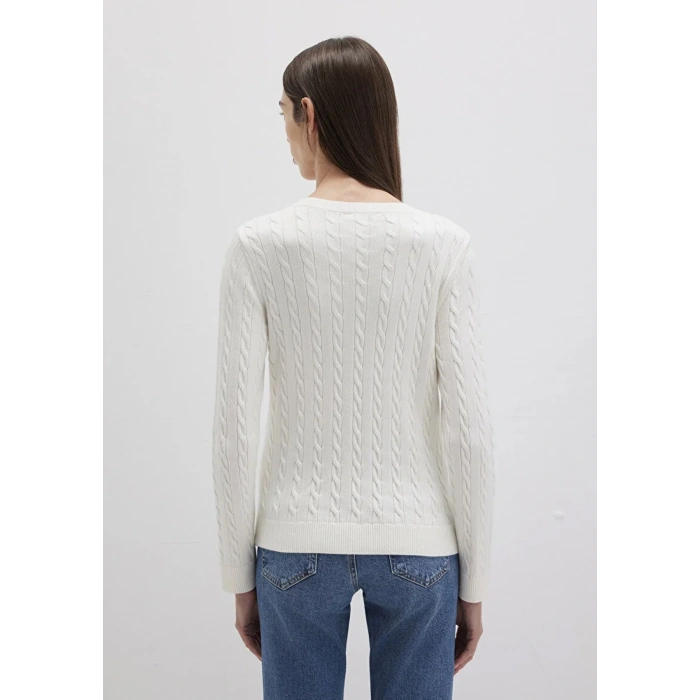 Mavi 1710340 V Yaka Kadin Triko - Ekru