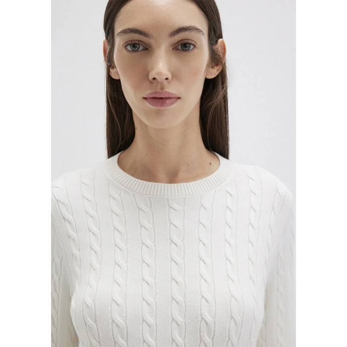 Mavi 1710341 0 Yaka Kadin Triko - Ekru