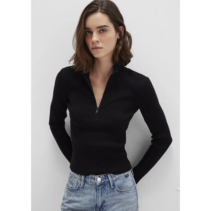 Mavi 1710519 Yarim Fermuarli Kadin Sweat - Siyah