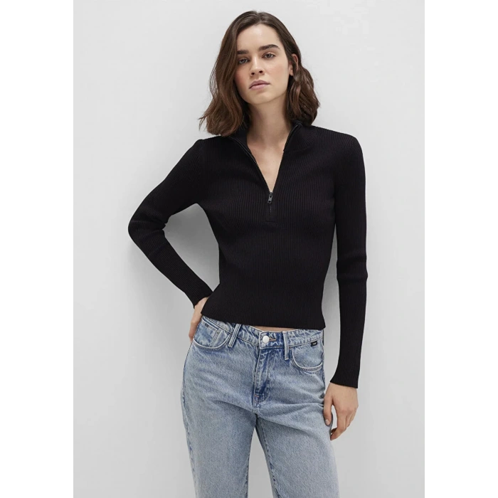 Mavi 1710519 Yarim Fermuarli Kadin Sweat - Siyah
