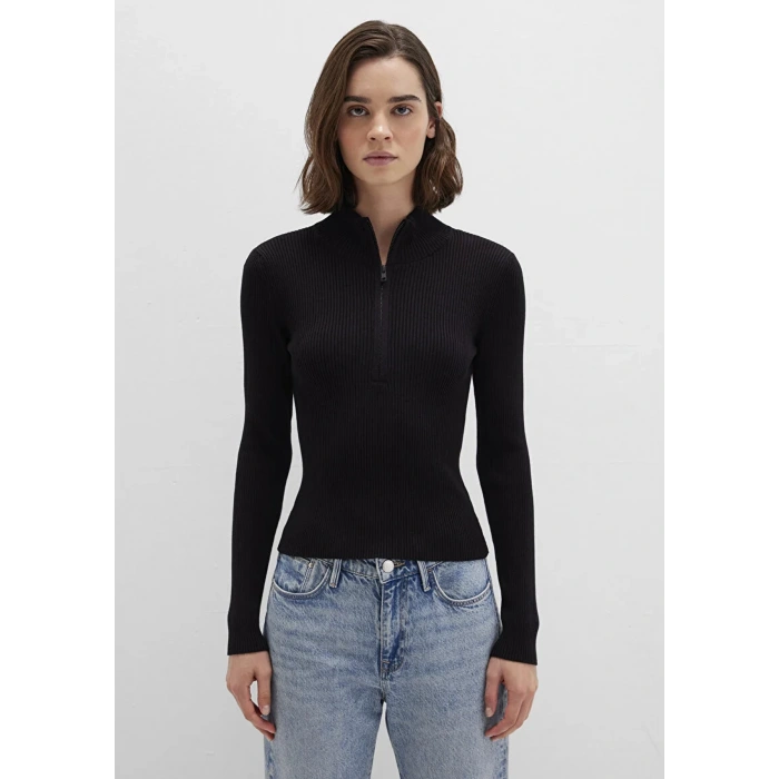 Mavi 1710519 Yarim Fermuarli Kadin Sweat - Siyah