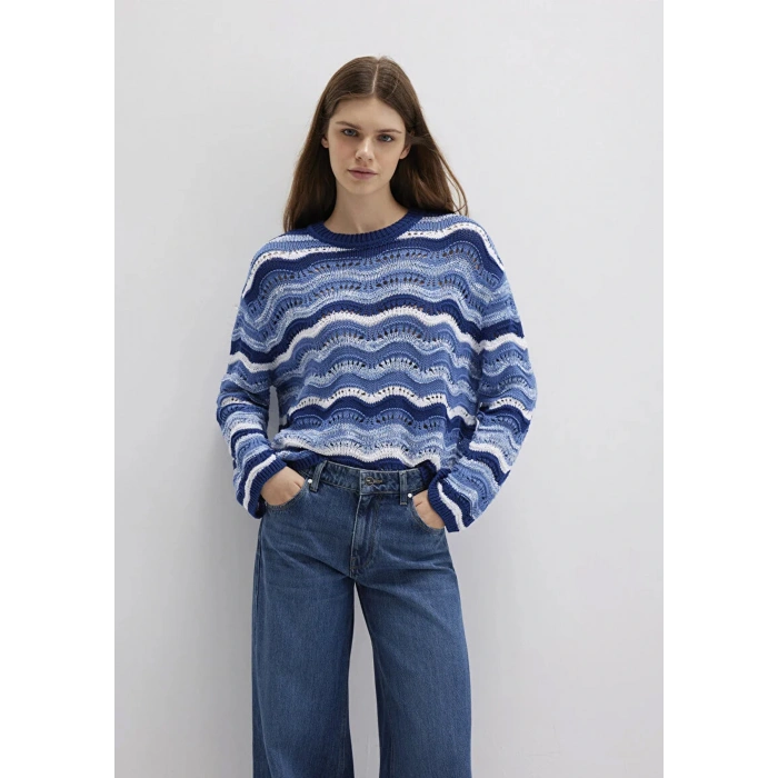 Mavi 1710639 0 Yaka Kadin Triko - Lacivert