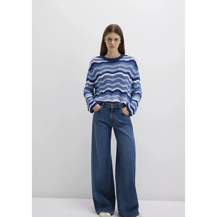 Mavi 1710639 0 Yaka Kadin Triko - Lacivert