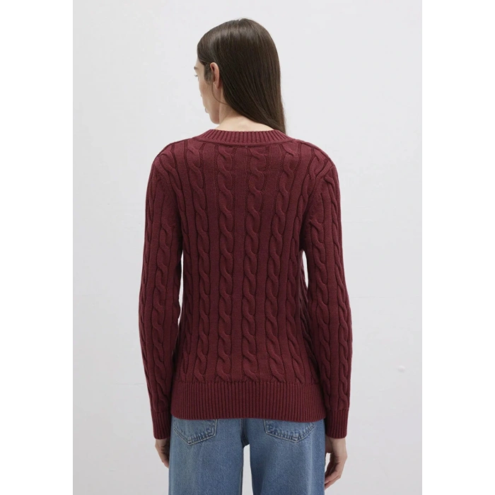 Mavi 1710720 V Yaka Kadin Triko - Bordo