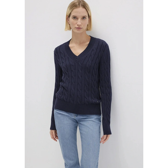 Mavi 1710720 V Yaka Kadin Triko - Lacivert