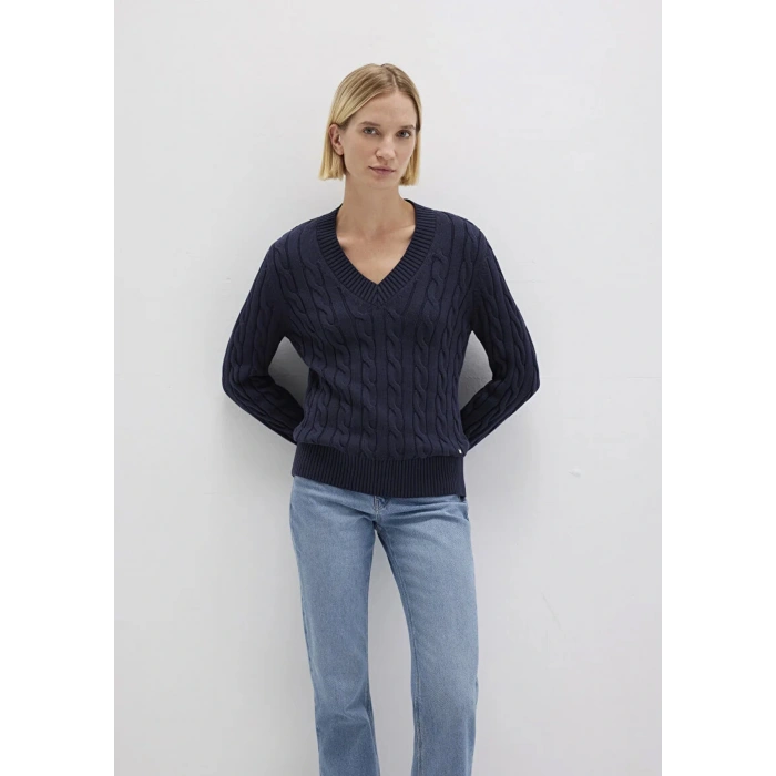 Mavi 1710720 V Yaka Kadin Triko - Lacivert
