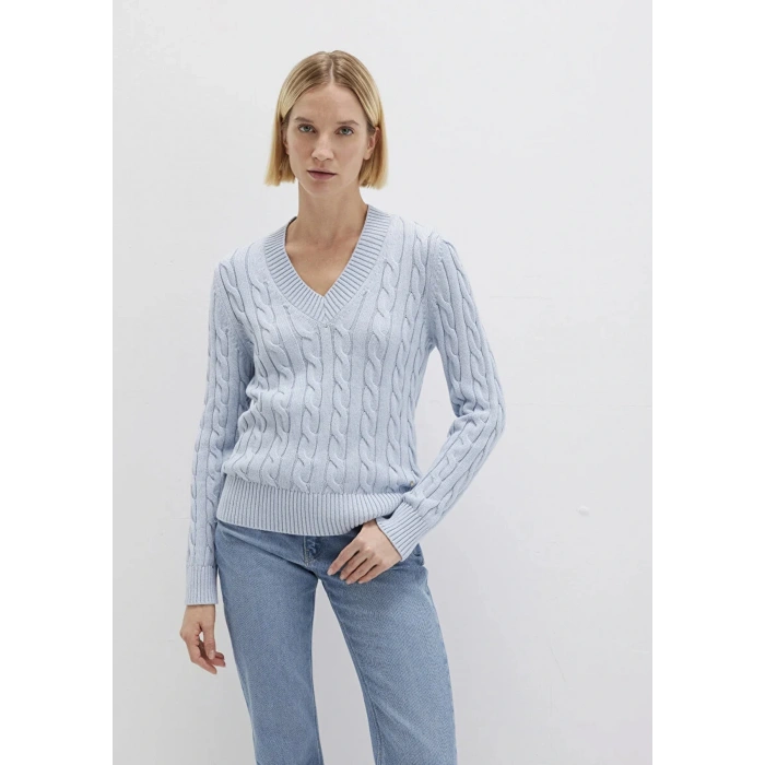 Mavi 1710720 V Yaka Kadin Triko - Mavi