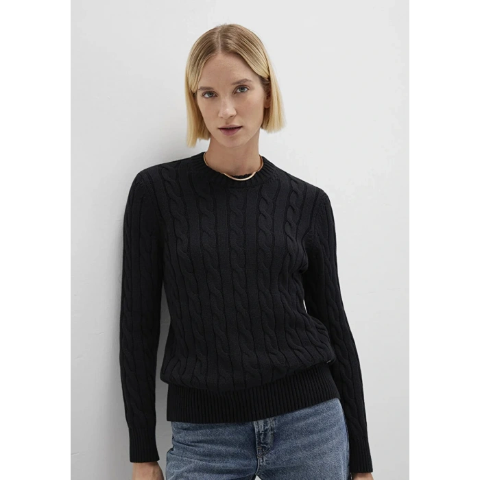 Mavi 1710721 0 Yaka Kadin Triko - Siyah