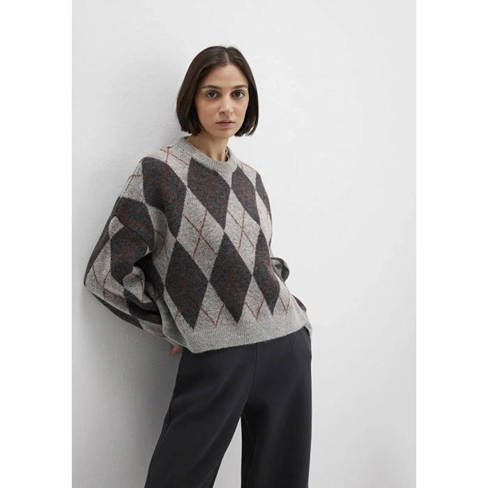 Mavi 1710800 0 Yaka Kadin Triko - Gri Fume