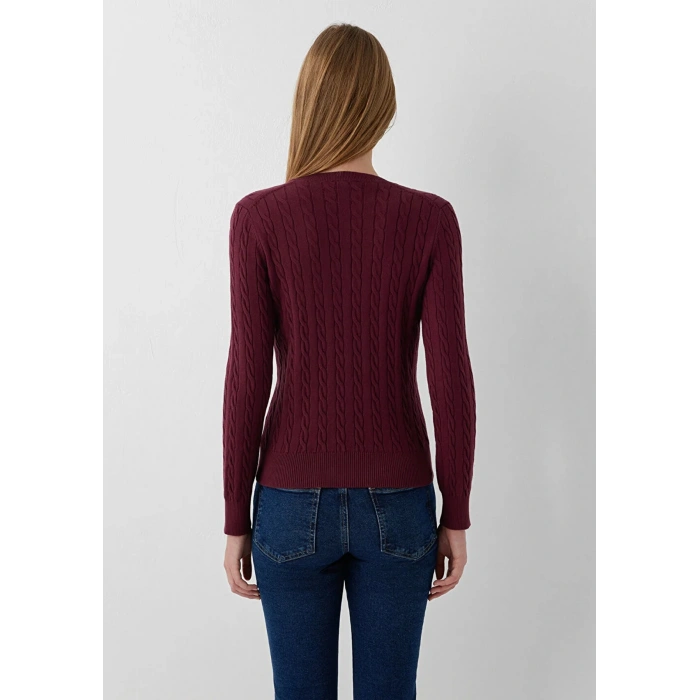 Mavi 1710911 V Yaka Kadin Triko - Bordo