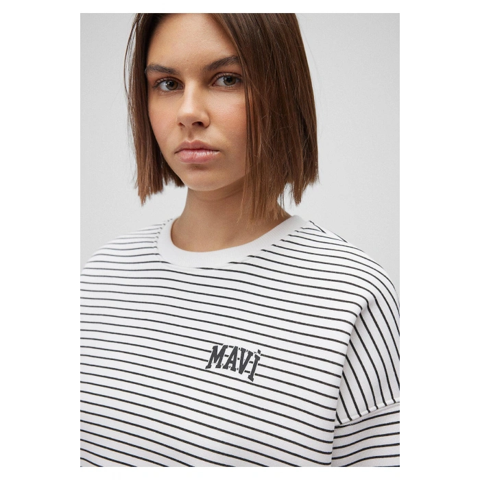 Mavi 1s10100 0 Yaka Kadin Sweat - Beyaz