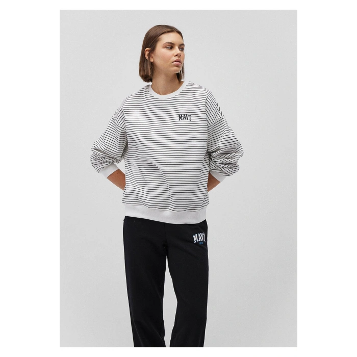 Mavi 1s10100 0 Yaka Kadin Sweat - Beyaz