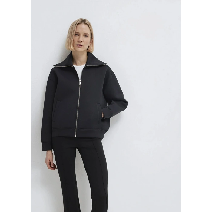 Mavi 1s10295 Fermuarli Kadin Sweat - Siyah