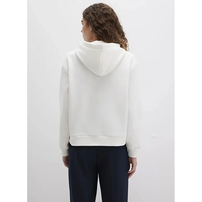 Mavi 1s10420 Kapsonlu Kadin Sweat - Beyaz