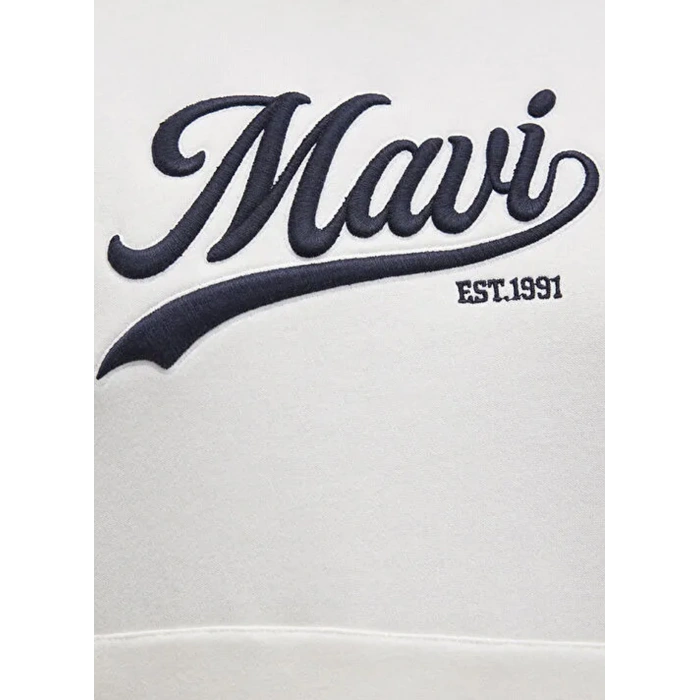 Mavi 1s10420 Kapsonlu Kadin Sweat - Beyaz
