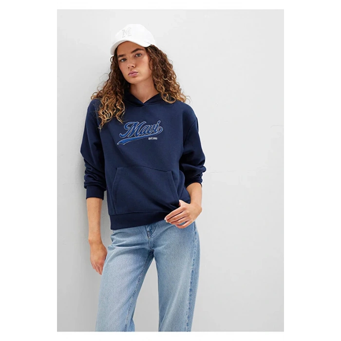 Mavi 1s10420 Kapsonlu Kadin Sweat - Lacivert