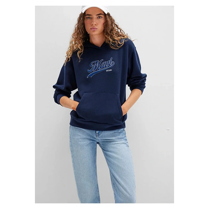 Mavi 1s10420 Kapsonlu Kadin Sweat - Lacivert