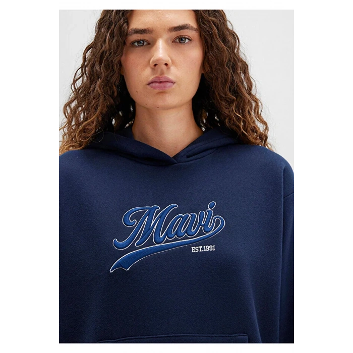 Mavi 1s10420 Kapsonlu Kadin Sweat - Lacivert