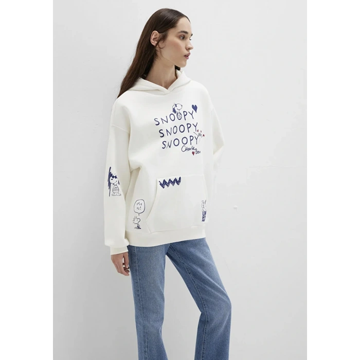 Mavi 1s10470 Kapsonlu Kadin Sweat - Ekru