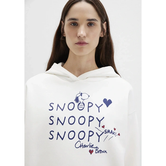 Mavi 1s10470 Kapsonlu Kadin Sweat - Ekru