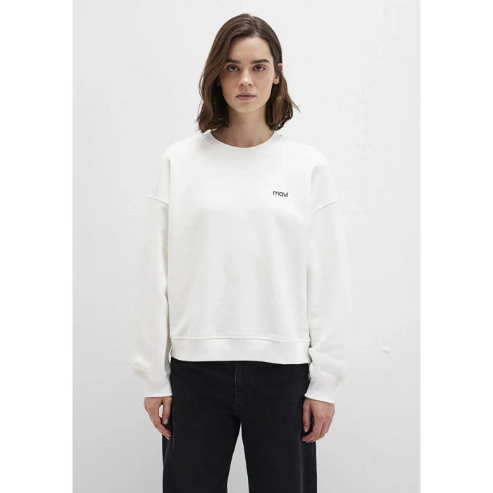 Mavi 1s10490 0 Yaka Kadin Sweat - Ekru