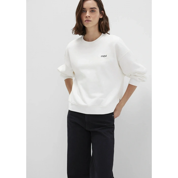 Mavi 1s10490 0 Yaka Kadin Sweat - Ekru