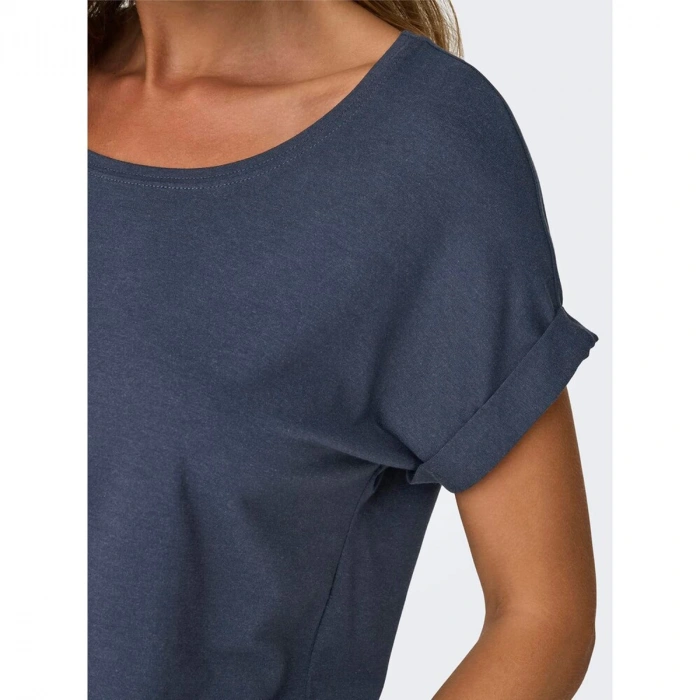 Only 15106662 Genis Yaka Kol Katlamali Kadin Body - Acik Lacivert