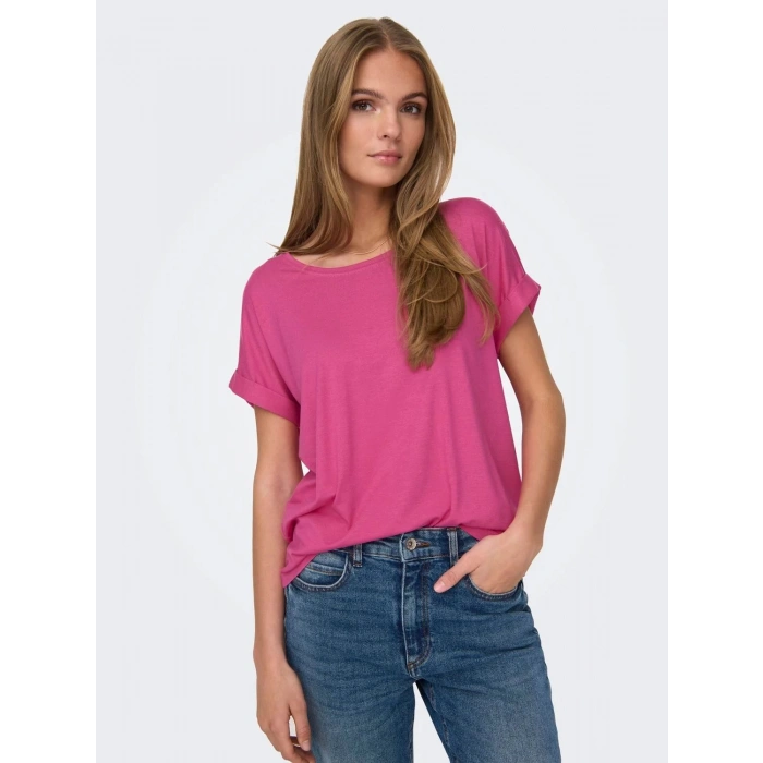 Only 15106662 Genis Yaka Kol Katlamali Kadın Body - Fusya