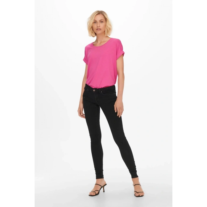 Only 15106662 Genis Yaka Kol Katlamali Kadın Body - Fusya