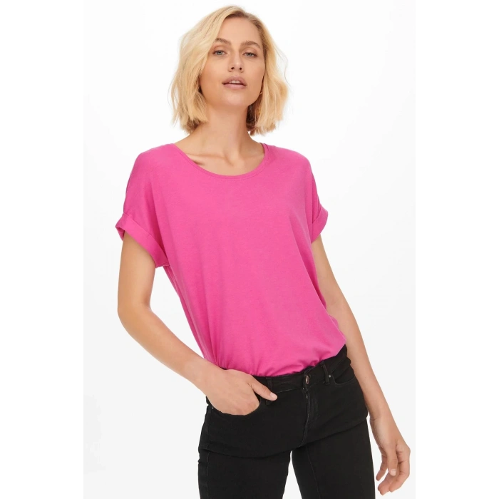 Only 15106662 Genis Yaka Kol Katlamali Kadın Body - Fusya