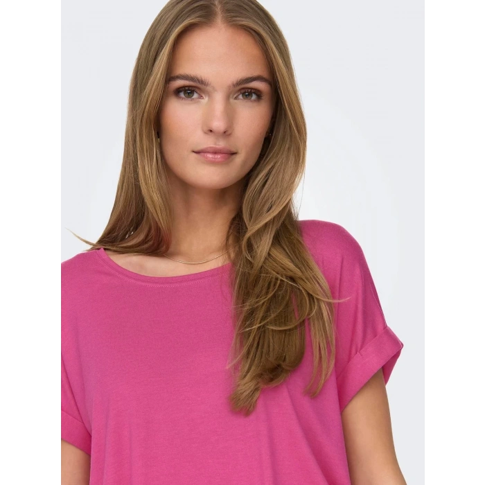 Only 15106662 Genis Yaka Kol Katlamali Kadın Body - Fusya