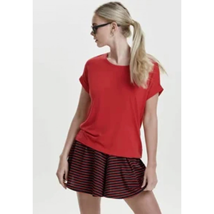 Only 15106662 Genis Yaka Kol Katlamali Kadin Body - Koyu Kirmizi