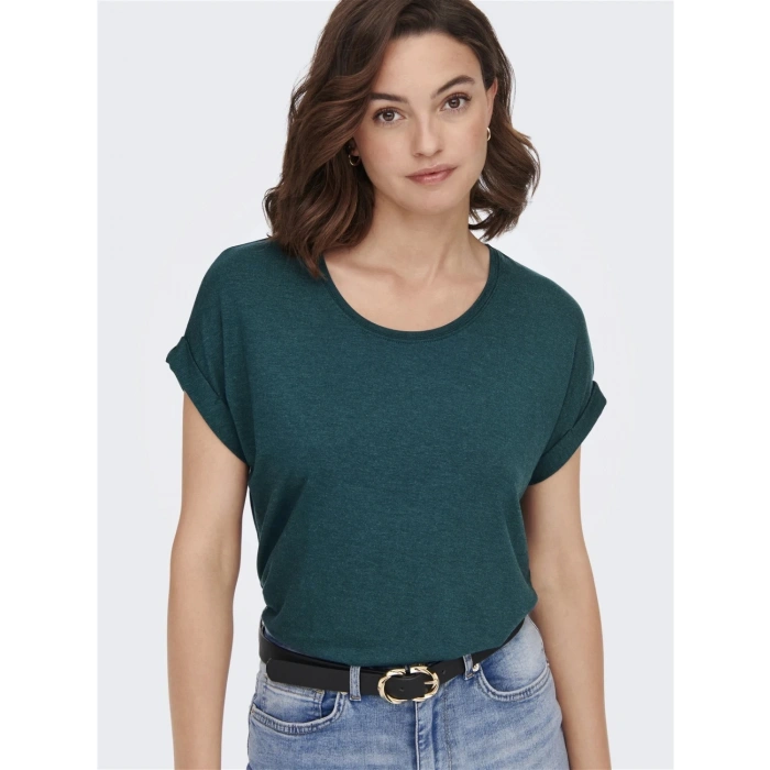 Only 15106662 Genis Yaka Kol Katlamali Kadın Body - Petrol