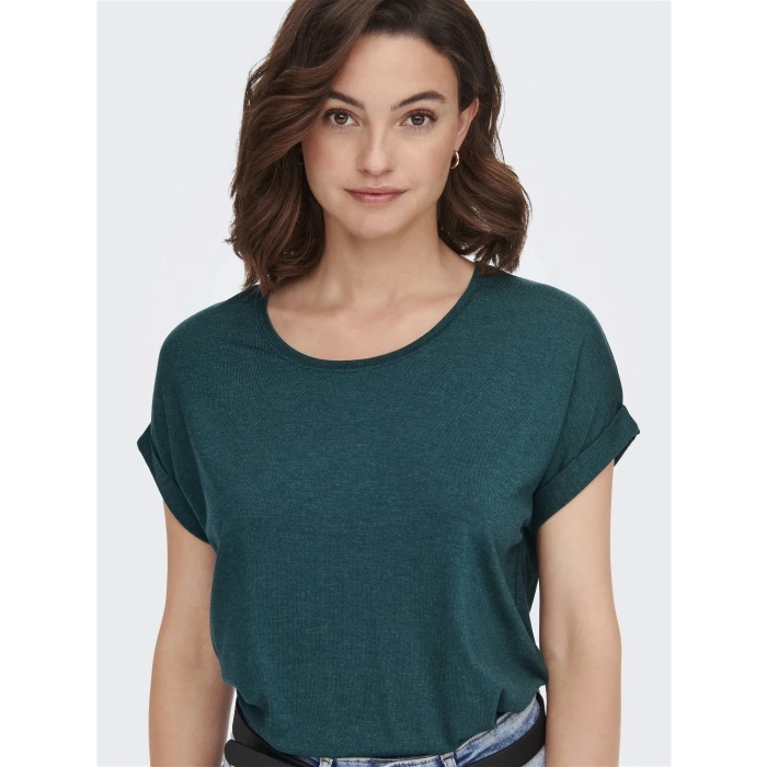 Only 15106662 Genis Yaka Kol Katlamali Kadın Body - Petrol