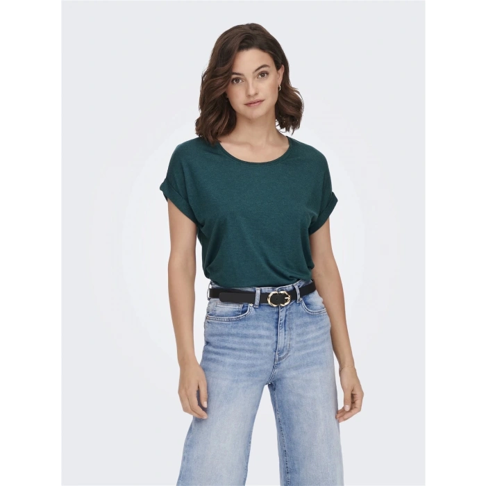 Only 15106662 Genis Yaka Kol Katlamali Kadın Body - Petrol