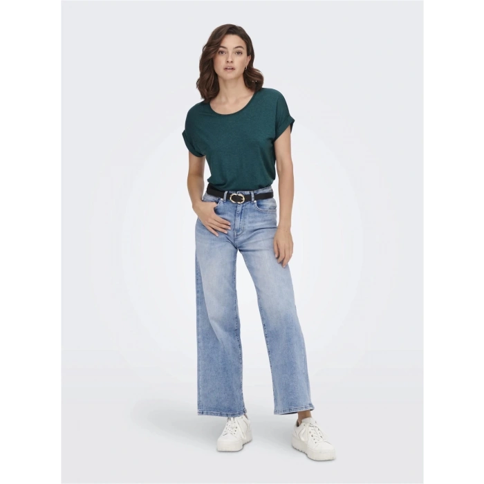 Only 15106662 Genis Yaka Kol Katlamali Kadın Body - Petrol