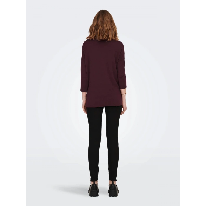 Only 15157920 Genis Yaka Dirsek Kol Kadın Body - Bordo