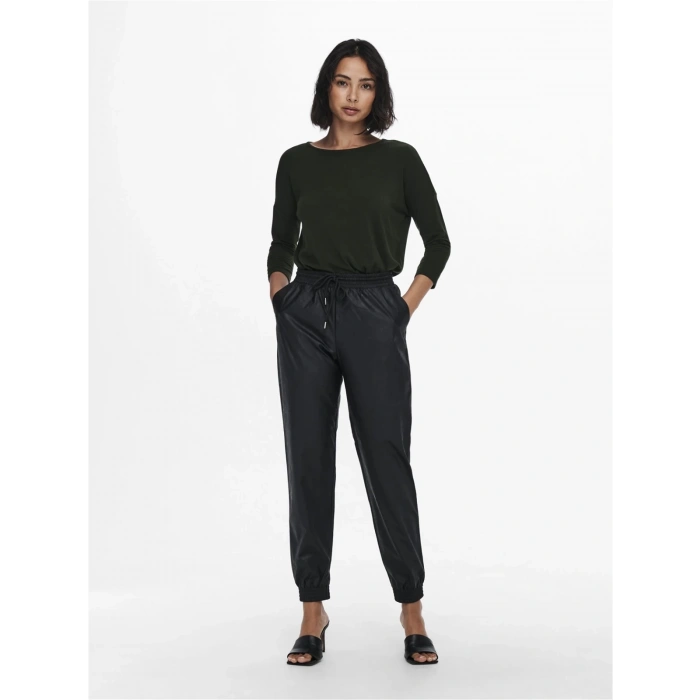 Only 15157920 Genis Yaka Dirsek Kol Kadın Body - Haki