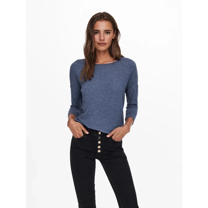 Only 15157920 Genis Yaka Dirsek Kol Kadın Body - Lacivert