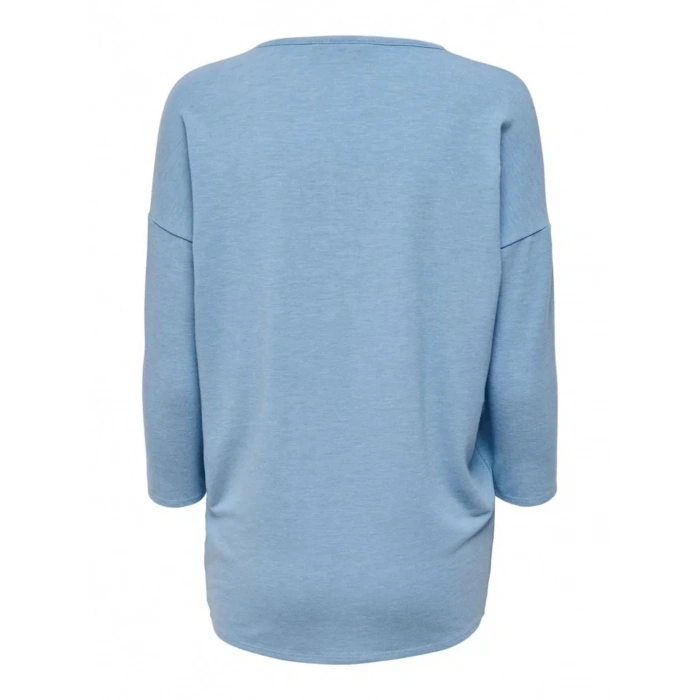 Only 15157920 Genis Yaka Dirsek Kol Kadın Body - Mavi