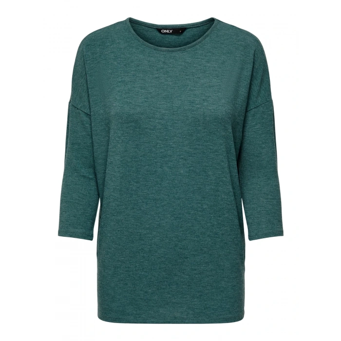 Only 15157920 Genis Yaka Dirsek Kol Kadın Body - Petrol